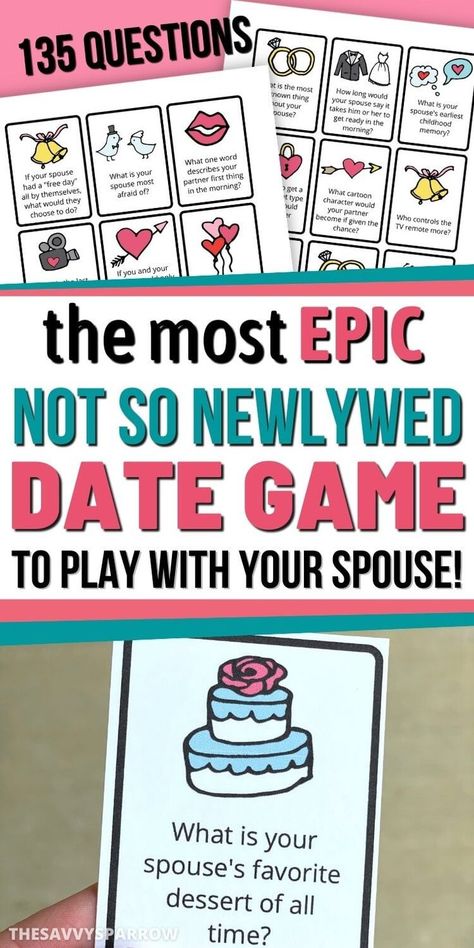 Looking for fun date night games for couples to play at home? Use this printable Not So Newlywed Game for your next at home date night! Learn how to play the game as a couple or with other married couples! Print out the 135 Not So Newlywed Game questions now to play this fun date game! At Home Game Night For Couples, Couple Games For Valentine's Party, Diy Date Night Games, Valentine Couple Games Fun, Couple Night Games, Diy Newlywed Game, Diy Couples Games For Two, Fun Anniversary Games, Dating Games For Couples