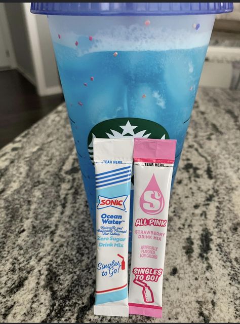 Ocean Water Drink, Sonic Ocean Water, Flavored Water Drinks, Fancy Water, Energy Tea Recipes, Flavor Flav, Flavored Water Recipes, Sugar Free Drinks, Low Carb Drinks