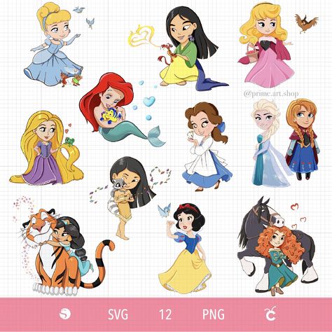 SVG Princess BUNDLE, Little Princess clipart, Baby Princess - Inspire Uplift Disney Baby Princess, Kids Charts, Disney Princess Cake Topper, Tangled Princess, Journals Ideas, Princess Clipart, Disney Stickers, Disney Princess Babies, Disney Princess Cake