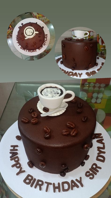 Coffee Lover Cake Design, Coffee Lover Cake, Cofee Cake, Lover Cake, Coffee Theme, Enjoy Coffee, Elegant Blouse Designs, Cakes For Boys, Cake Decor