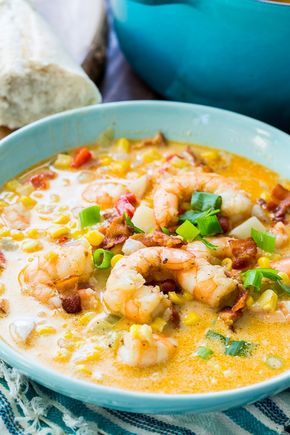 Shrimp And Corn Soup, Shrimp And Corn Chowder, Shrimp Corn Chowder, No Heavy Cream, Soup With Shrimp, Shrimp And Corn, Shrimp Chowder, Shrimp Corn, Cajun Sausage