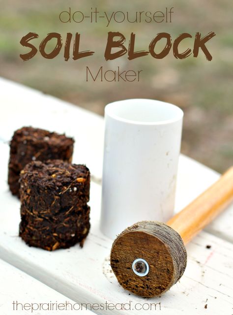 DIY Soil Block Maker • The Prairie Homestead Soil Block Maker, Soil Blocks, Prairie Homestead, Homestead Gardens, Permaculture Design, Greenhouse Plans, Seed Saving, Grow Your Own Food, Veggie Garden