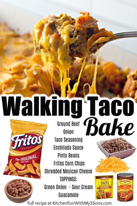 Walking Taco Bake, Frito Pie Recipe, Walking Taco, Southern Thanksgiving, Frito Pie, Traditional Thanksgiving, Taco Bake, Thanksgiving Menu Ideas, Beef Casserole Recipes