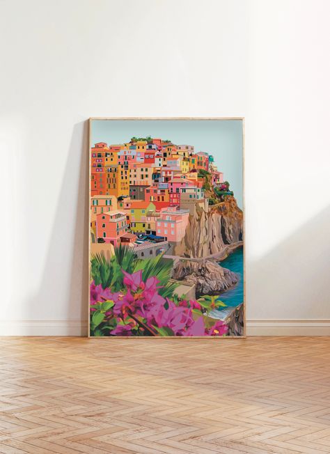 Italy Prints Wall Art, Italy Print, Landscape Art Painting, Italy Art, Travel Wall Art, Cinque Terre, Positano, Print Pictures, Shop Decoration