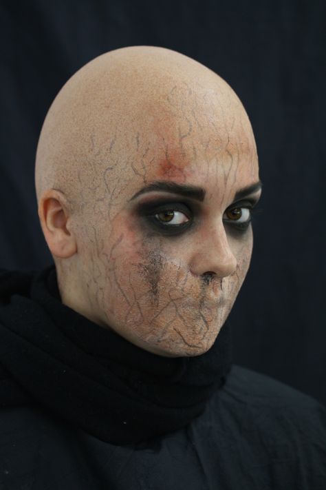 Baldcap Makeup, Bald Cap Makeup, Bald Caps, Bald Cap, Funky Hair, Amazing Makeup, Funky Hairstyles, Stage Makeup, Creepy Art