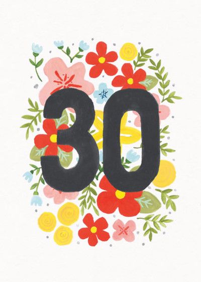 Number Birthday Cards, 30th Birthday Card Ideas, Happy 30th Birthday Wishes, 30 Birthday Card, 30th Birthday Wishes, 30th Birthday Card, Eighteenth Birthday, Special Birthday Cards, Watercolor Birthday Cards