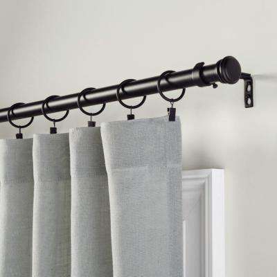 Curtain Hardware - Window Treatments - The Home Depot Curtain Clip Rings, Bay Window Curtain Rod, Sheet Curtains, Black Curtain Rods, Metal Curtain Pole, Diy Curtain Rods, Retro Curtains, Crystal Curtains, Living Room Transformation