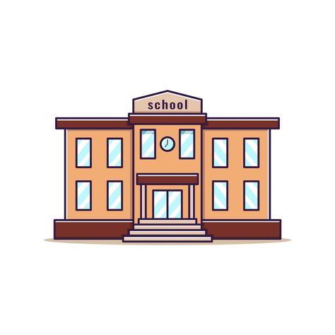 School Drawing Building Aesthetic, Illustration Art Building, School Building Drawing Ideas, School Building Animation, School Cartoon Aesthetic, School Aesthetic Cartoon, School Vector Illustration, School Cartoon Building, School Cartoon Drawing