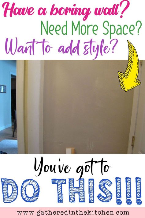 Learn how to add function and style to a boring wall in your home with this easy step-by-step tutorial for a behind the door coat rack. | Gathered In The Kitchen Diy Coat Hooks, Door Coat Rack, Diy Hooks, Diy Coat Rack, Add Storage, Diy Building, Coat Rack Wall, Craft Room Organization, Entry Door