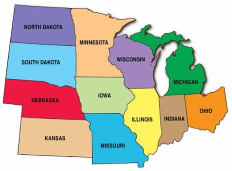 Lesson 11: The Midwest States - APRIL SMITH'S TECHNOLOGY CLASS Map Quiz, Travel Europe Cheap, Midwest Region, Midwest Travel, Travel Quotes Adventure, Usa Map, United States Travel, Closed Doors, Us Map