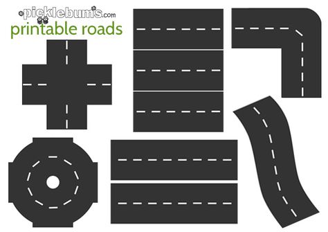 Free printable roads! Download, print and play! Or even put magnets on the back for the fridge Uppfostra Barn, Printable Road, Transportation Unit, Transportation Preschool, Block Center, Block Area, Transportation Theme, Operation Christmas Child, Dramatic Play