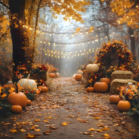 Fall String Lights Illuminating Pumpkin Backdrop RR8-316 – Dbackdrop Fall Background Photoshoot, Diy Fall Backdrops For Pictures, Fall Event Ideas, Fall Backdrops For Pictures, Halloween Ambience, Fall Photo Backdrop, Pumpkin Backdrop, Fall Photo Booth, Fall Birthday Party