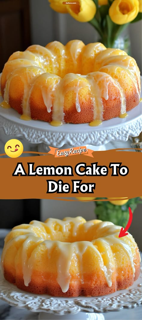 A Lemon Cake to Die For Pioneer Woman Lemon Cake To Die For, Lemon Cake For Birthday, Lemon Juice Cake, To Die For Lemon Cake, Lemon Cake Glaze Recipe, Lemon Christmas Cake, Lemon Crème Cake, Lemon Pie Cake, 6" Cake