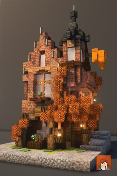 It's a victorian corner house thats been overgrown with leaves! By far my favorite row house I've ever built. I think I will build some more houses next to it and then also post them on my account but im not sure yet. The texture pack I use is 'Stay True' and shaders 'complementary shaders' #Minecraft #MinecraftBuilds #MinecraftHouse #minecraftbuildingideas #MinecraftVictorian #MinecraftBase #victorian #MinecraftTavern Corner House Minecraft, Mossy Houses Minecraft, Minecraft Goblin House, Minecraft Corner House, Minecraft Row Houses, Mud Brick House Minecraft, Minecraft Corner Building, Minecraft Overgrown Builds, Creepy Minecraft Builds