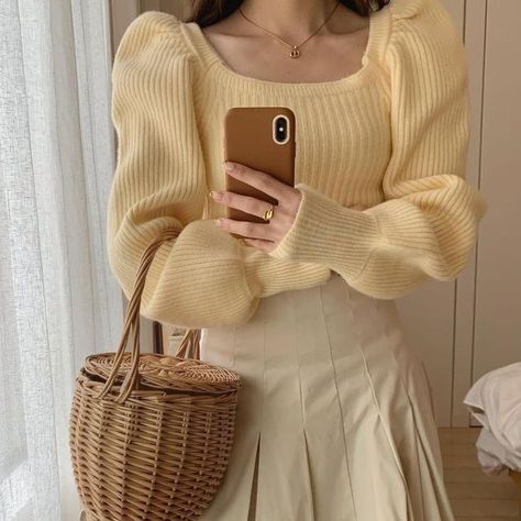 Yellow Skirts, Skirts Brown, Brown Aesthetic, Yellow