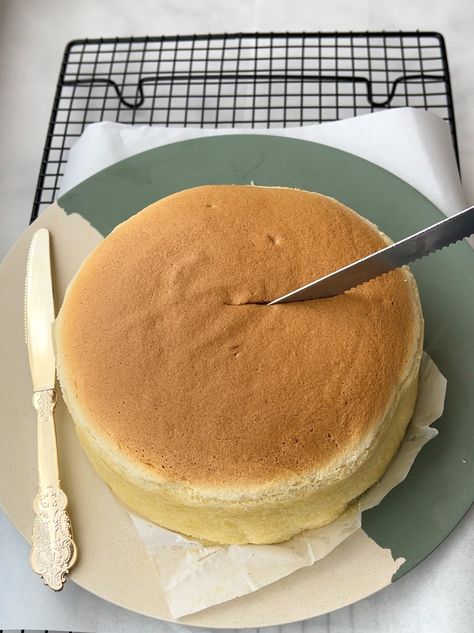 JAPANESE COTTON SPONGE CAKE - Indulge with Winnie Japanese Cotton Cake Recipe, Korean Sponge Cake, Japanese Cotton Cake, Cotton Cake Recipe, Japanese Jiggly Cake, Japanese Cotton Sponge Cake Recipe, Japanese Sponge Cake Recipe, Cotton Sponge Cake, Japanese Sponge Cake