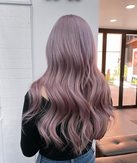 Lavender Greige Hair, Lavender Ash Hair, Muted Purple Hair, Dusty Purple Hair, Pink Lavender Hair, Lavender Hair Highlights, Japan Hair Color, Ash Purple Hair, Lavender Hair Ideas