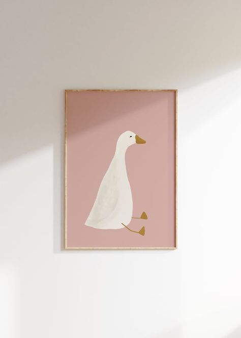 ThelilDillsShop - Etsy Australia Paintings For Baby Room, Illustration Bebe, Pnw Artwork, Girl Nursery Artwork, Toddler Room Wall Decor, Light Pink Nursery, Baby Nursery Artwork, Goose Poster, Baby Room Artwork