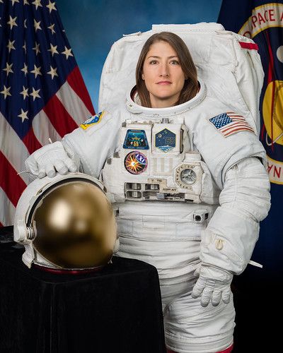 Official portrait of NASA astronaut Christina Koch | Flickr First Female Astronaut, Nasa Missions, Nasa Astronauts, Johns Hopkins University, Space Girl, International Space Station, Space Suit, Space Program, Space Nasa