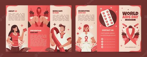 Hiv Aids Brochure Templates Aids Disease, Brochure Sample, Brochure Infographic, Leaflet Template, Education Poster Design, Brochure Design Creative, Brochure Design Layout, Mosaic Portrait, Infographic Design Layout