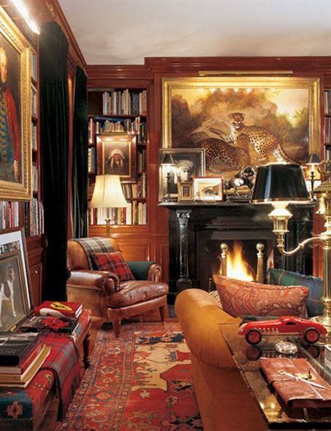 He Wants To Keep His Big Black Sofa, But I Hate It Ralph Lauren Rustic Interiors, English Country Living Room Ideas, Ralph Lauren Decor, Ralph Lauren Cabin, Ralph Lauren Cottage, Ralph Lauren Home Living Room, Equestrian Style Decor, Victorian Hotel, Castle Library