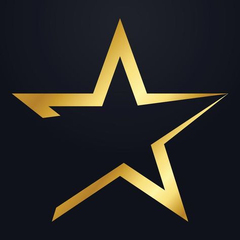 plantilla de diseño de vector de símbolo de logotipo de estrella dorada de lujo, diseños de logotipo de estrella de estilo elegante con fondo negro. archivo vectorial eps Star Logo, Black Star, Lionel Messi, Skin Care, Neon, ? Logo, Stars, Skin, Quick Saves