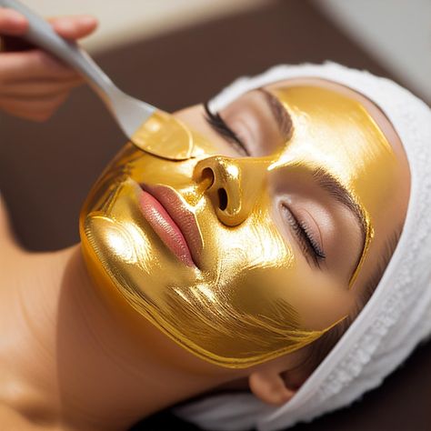 Facial Images Beauty, Tired Eyes Remedy, Gold Mask Facial, Facial Bleach, Golden Facial, Facial Pics, Spa Mask, Facial Images, Makeup Backgrounds