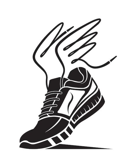 Vector sport shoe icon | Premium Vector #Freepik #vector Running Shoes Illustration, Shoes Vector, Sport Shoe, Shoe Clips, Stencil Designs, Sports Logo, Premium Vector, Shirt Design, Paper Art