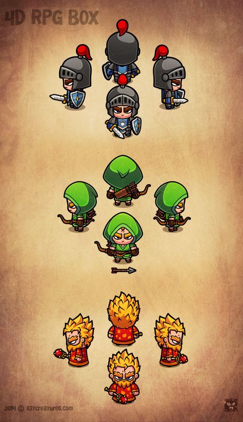 4D RPG Characters  || #EatCreatures #DanielFerencak #gameart #Santa #Christmas 2d Rpg Character, Chibi Sprite, 2d Game Character, 2d Game Character Design, 8 Direction Sprite, Chibi Poses, 8 Directional Sprite, Pixel Art Character Spritesheet, 16x16 Character Sprite