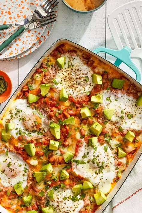 Huevos Rancheros Casserole Recipe Huevos Rancheros Casserole, Huevos Rancheros Breakfast, Hardy Meals, Huevos Rancheros Recipe, Breakfast Casseroles, Huevos Rancheros, Big Breakfast, My Breakfast, Simply Recipes