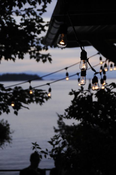 Mmmm...summer nights. Ideas For Backyard, Goodbye Summer, Lake Living, Backyard Lighting, Lake Cottage, Summer Cottage, Lake Cabins, Lake Life, End Of Summer