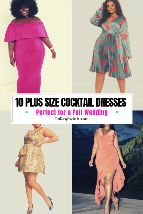 Plus Size Cocktail Attire, Wedding Guest Dress Curvy, Summer Cocktail Attire, Fall Cocktail Dress, Dresses For Plus Size Women, Best Cocktail Dresses, Dresses For Plus Size, Wedding Calendar, Plus Size Summer Fashion