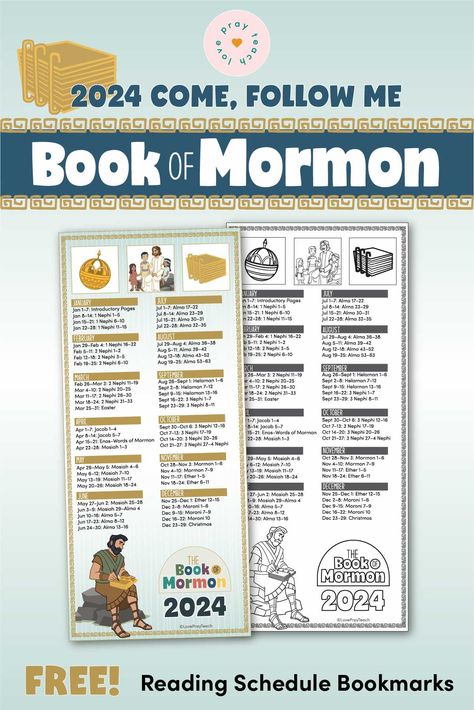 Book Of Mormon Reading Chart Bookmark, Book Of Mormon Reading Charts For Kids, Book Of Mormon Reading Bookmark, Book Of Mormon Reading Charts Year, 2024 Book Of Mormon Reading Chart, Book Of Mormon Printables Free, Book Of Mormon Reading Schedule, Book Of Mormon Bookmark Free Printable, Lds Primary Book Of Mormon