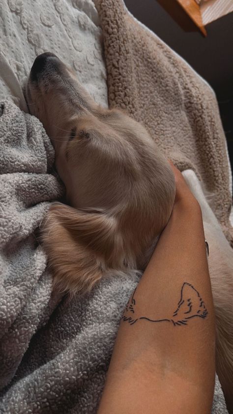 Golden Retriever Tattoo Ideas, Golden Retriever Ears Tattoo, Golden Retriever Tattoo Minimalist, Golden Retriever Tattoo, Retriever Tattoo, Sticker Sleeve, Tattoo Outline, Dog Tattoo, Dog Tattoos