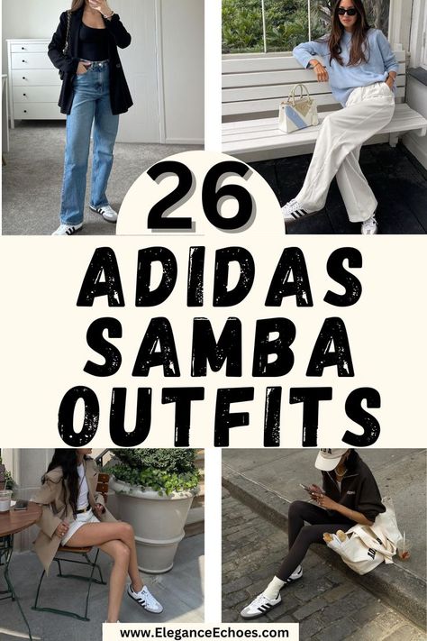 Discover the ultimate Adidas Samba outfit ideas with our comprehensive guide. Whether you're searching for Adidas Samba outfit women, Adidas Samba outfit women street styles, or seasonal looks like Sdidas samba outfit women spring, adidas samba outfit winter, adidas samba outfit summer, we have it all. Dive into diverse styling options and master how to wear these iconic sneakers year-round. Summer Outfits With Samba Adidas, Adidas Shoes Samba Outfit Women, How To Style Adidas Sambas, Women’s Outfits With Sambas, How To Style Samba Women, Styling Sambas Woman, Adidas Samba Styling, Samba Summer Outfits Women, Womens Sambas Adidas Outfit