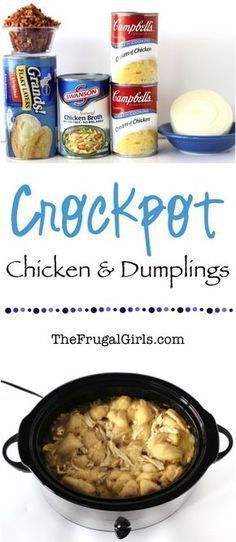 Chicken And Dumplings Recipe, Crockpot Chicken And Dumplings, Crock Pot Food, Frugal Girls, Dumplings Recipe, Beef Bourguignon, Slow Cooker Dinner, Crockpot Dishes, Dumpling Recipe