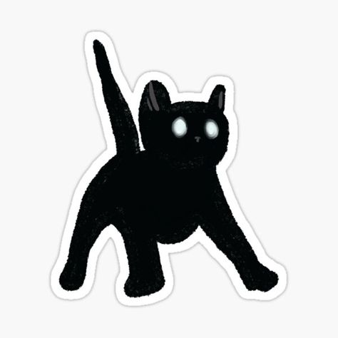 "Startled cat " Sticker by Mtxiki | Redbubble 3 Legged Cat, Startled Cat, Jumping Cat, Ghost Cat, Sticker Cute, Cat Stickers, Cat Art, Top Artists, Sticker Design