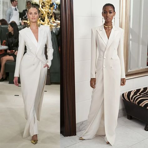 Ivory Women's Suit Dress Double Breasted Long Jacket Mother of the Bride Evening | eBay Wedding Pantsuit The Bride, Wedding Dress Jumpsuit, Mother Of The Bride Suits, Wedding Pantsuit, Wedding Pants, Bride Suit, Suits Wedding, Wedding Jacket, Womens Dress Suits