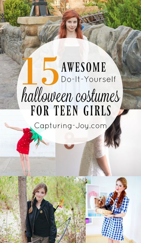 Find these 15 Awesome DIY Halloween Costume Ideas for Teen Girls and get ready for Halloween in style with your teenagers. www.capturing-joy.com Diy Teen Halloween Costumes, Girl Duo, Costumes For Teenage Girl, Diy Halloween Costume Ideas, Teen Halloween, Get Ready For Halloween, Halloween Costumes For Teens Girls, Homemade Halloween Costumes, Diy Kostüm