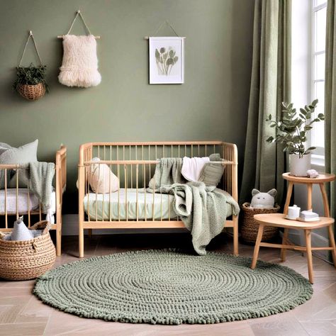 30 Sage Green Nursery Ideas for a Peaceful Baby Haven Sage And Wood Nursery, Green Nursery Color Palette, Baby Boy Nursery Sage Green, Calming Nursery Ideas, Sage Nursery Ideas, Sage Nursery Boy, Sage Nursery Girl, Green Brown Nursery, Sage Nursery Gender Neutral