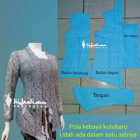 Pola Kebaya Kutubaru, Pola Kebaya, Industrial Bathroom Decor, Model Kebaya Modern, Kebaya Modern Dress, Projek Menjahit, Kebaya Brokat, Model Kebaya, Industrial Bathroom