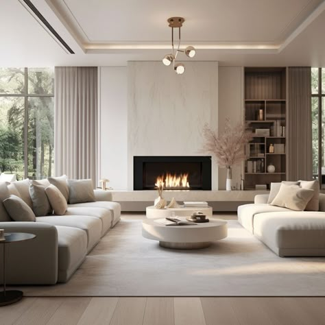 Luxury Home Design, Elegant Living Room Design, Living Room Design Inspiration, Neutral Living Room, Living Room Design Decor, Home Design Living Room, Elegant Living Room, Decor Home Living Room, Design Wall