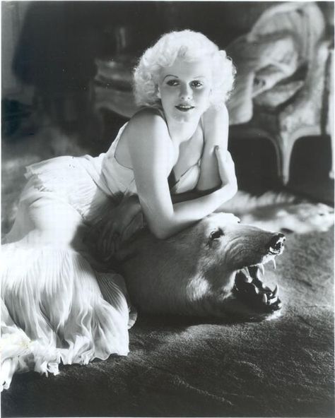 Villa Anna: Jean Harlow and old movies... Bear Skin Rug, George Hurrell, Edward Steichen, Mae West, Jean Harlow, Marlene Dietrich, Actrices Hollywood, Glamour Photography, Foto Vintage