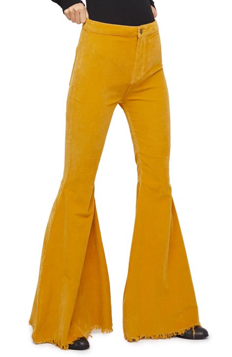 Hippie Pants, Jeans, Bell Bottoms, Palazzo, Yoga Womens Free People Just Float Corduroy Flare Pants Size 25 - Yellow $78.00 AT vintagedancer.com Flare Pants 70s, Wide Leg Yoga Pants Outfit, Black Yoga Pants Outfit, Jeans Bell Bottoms, Pants Outfit For School, Yogapants Outfit, White Yoga Pants, Corduroy Flare Pants, Clothing Templates