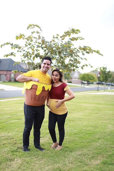 Winnie the pooh couples costume Winnie The Pooh And Honey Pot Costume, Winnie The Pooh Couples Costume, Winnie The Pooh Pregnant Costume, Pooh Bear Pregnant Costume, Pregnant Winnie The Pooh Costume, Winnie The Pooh Couple Costume, Hunny Pot Costume, Winnie The Pooh Diy Costume, Pooh Bear Costume