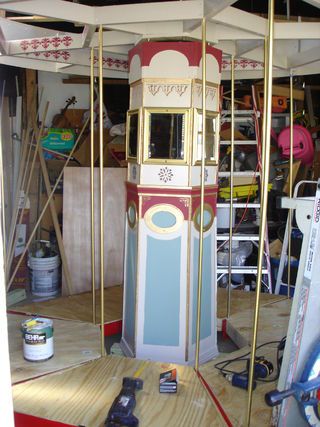 Wooden Carousel. Sure wish this guy could have finished it for his daughter. It is so beautiful what he has done! Diy Carousel Horse Prop, Diy Carousel, Wooden Carousel, Three Horses, Two Years Later, Christmas Yard Decorations, Christmas Parade, Carnival Games, Christmas Yard