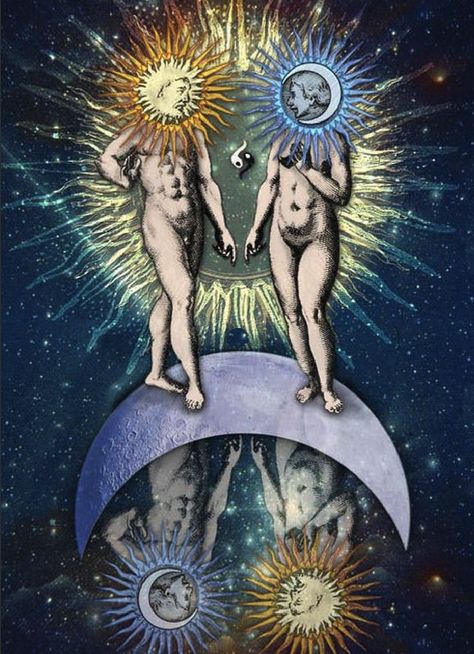 Anima And Animus, Arte Occulta, Anima Mundi, Alchemy Art, Esoteric Art, Psy Art, Hold Hands, Shiva Shakti, Falling Stars