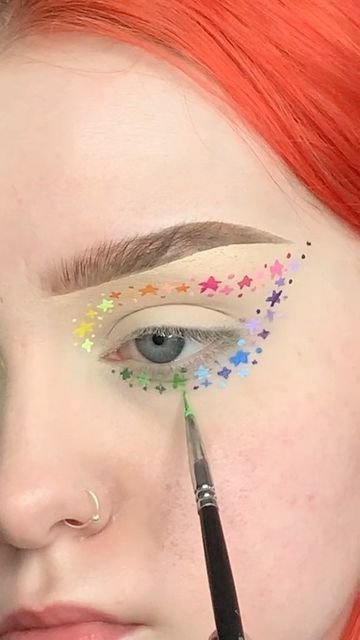 Fairy Graphic Liner, Wet Liner Makeup, Fun Eyeliner For Hooded Eyes, Fall Graphic Liner, Wet Liner Looks, Rainbow Graphic Liner, Christmas Graphic Liner, Flower Graphic Liner, Cute Graphic Liner