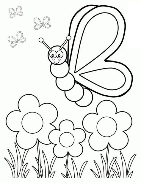 Spring Coloring Pages: Spring coloring sheets can actually help your kid learn more about the spring season. Here are top 25 spring coloring pages free #printables Spring Coloring Sheets, Fargelegging For Barn, Insect Coloring Pages, Bug Coloring Pages, Garden Coloring Pages, Kindergarten Coloring Pages, Preschool Coloring Pages, Butterfly Coloring Page, صفحات التلوين