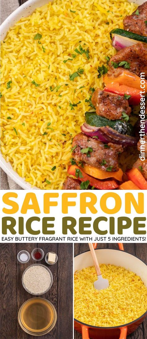 Cava Saffron Rice Recipe, Easy Saffron Rice, Greek Saffron Rice, Lemon Chicken Sides Dishes, Saffron Rice In Rice Cooker, Persian Saffron Rice, Middle Eastern Basmati Rice Recipes, Yellow Basmati Rice, Saffron Chicken And Rice